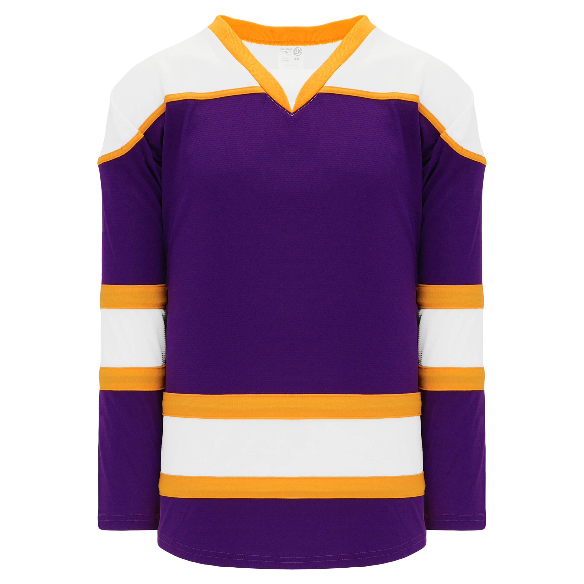 Athletic Knit H6500-441 House League Hockey Jersey - Purple Gold White