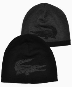 LACOSTE Men's Wool Beanie With Jacquard Crocodile