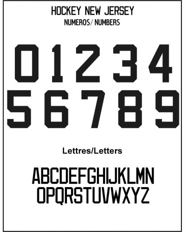 hockey jersey numbers and letters