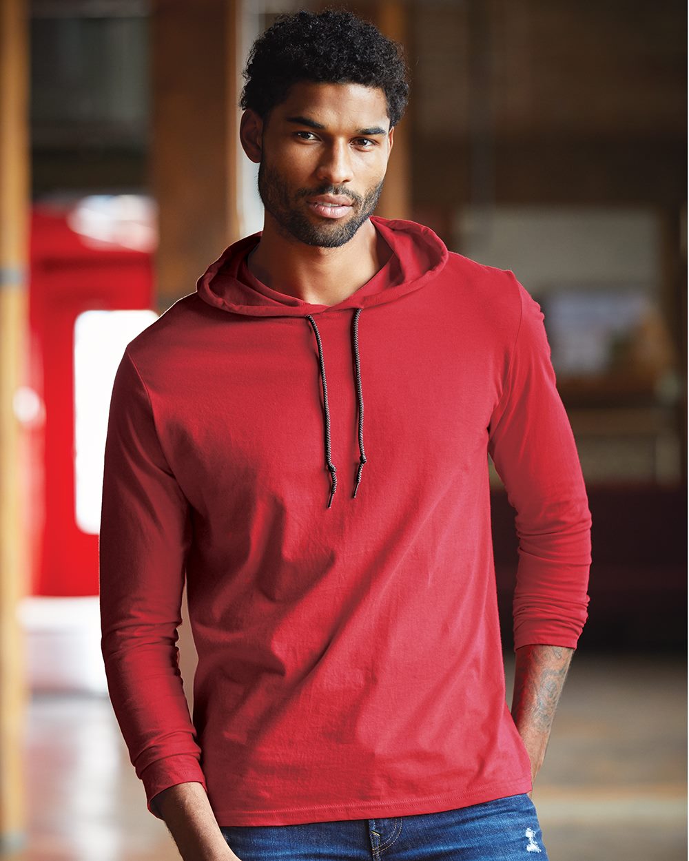 Anvil – Lightweight Hooded Long Sleeve T-Shirt – 987 - Uniforms & Ink