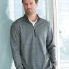 Adidas - Brushed Terry Heathered Quarter-Zip Pullover - A284